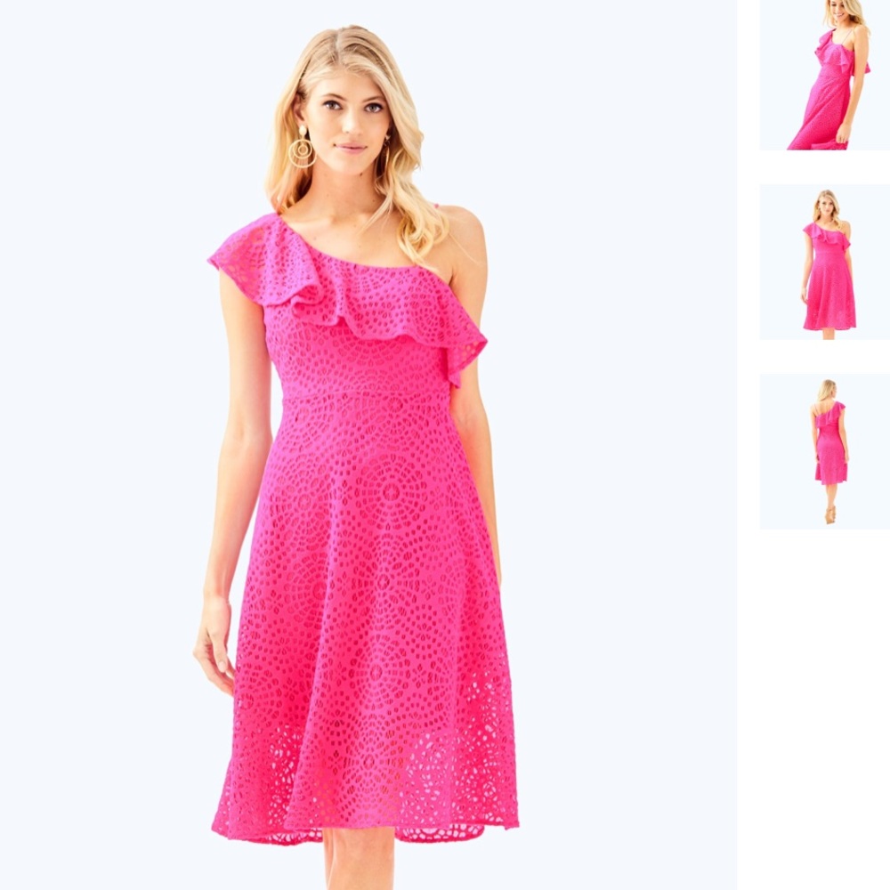 Gorgeous Pink One Shoulder Dress